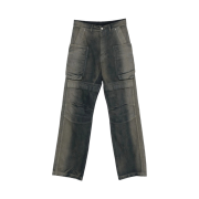 Rick Owens Concordians Stefan Cargo Pants in Coated Poplin Grey