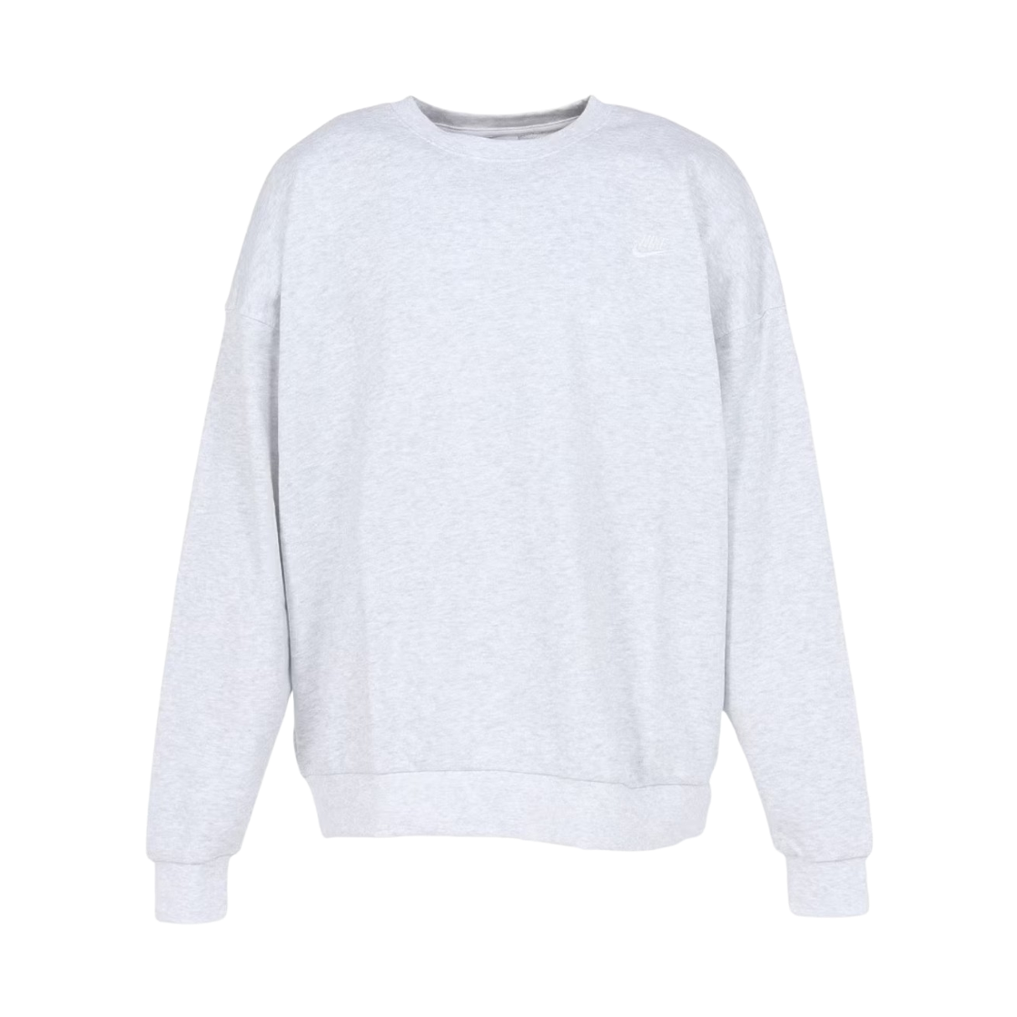 HJ1820-051 Nike Club Fleece Oversized French Terry Crew Birch Heather White - Asia