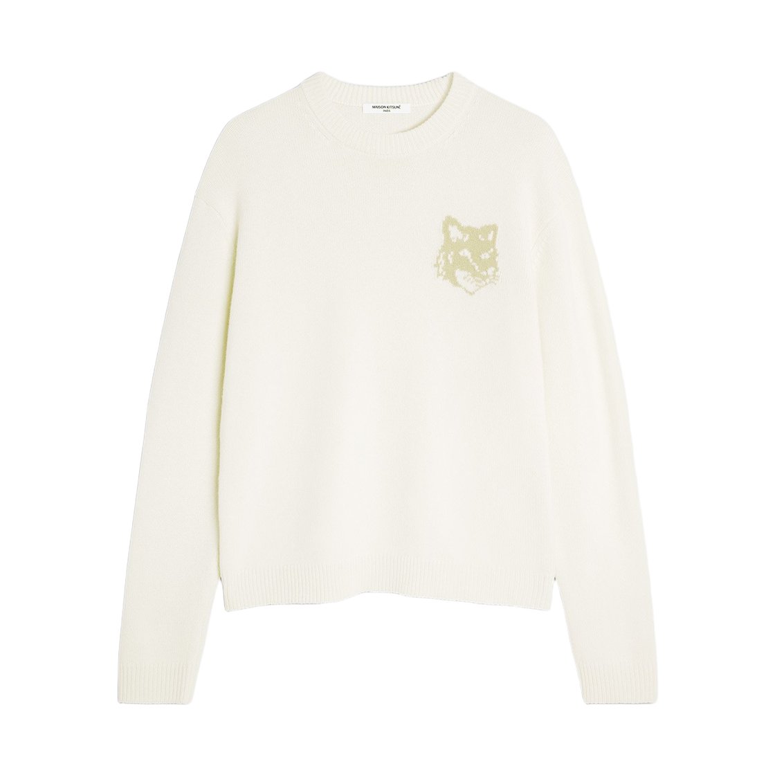메종 키츠네 폭스 헤드 인타르시아 메리노 점퍼 에크루 탄 베이지(Maison Kitsune Fox Head Intarsia Merino Jumper Ecru Tan Beige) - 1