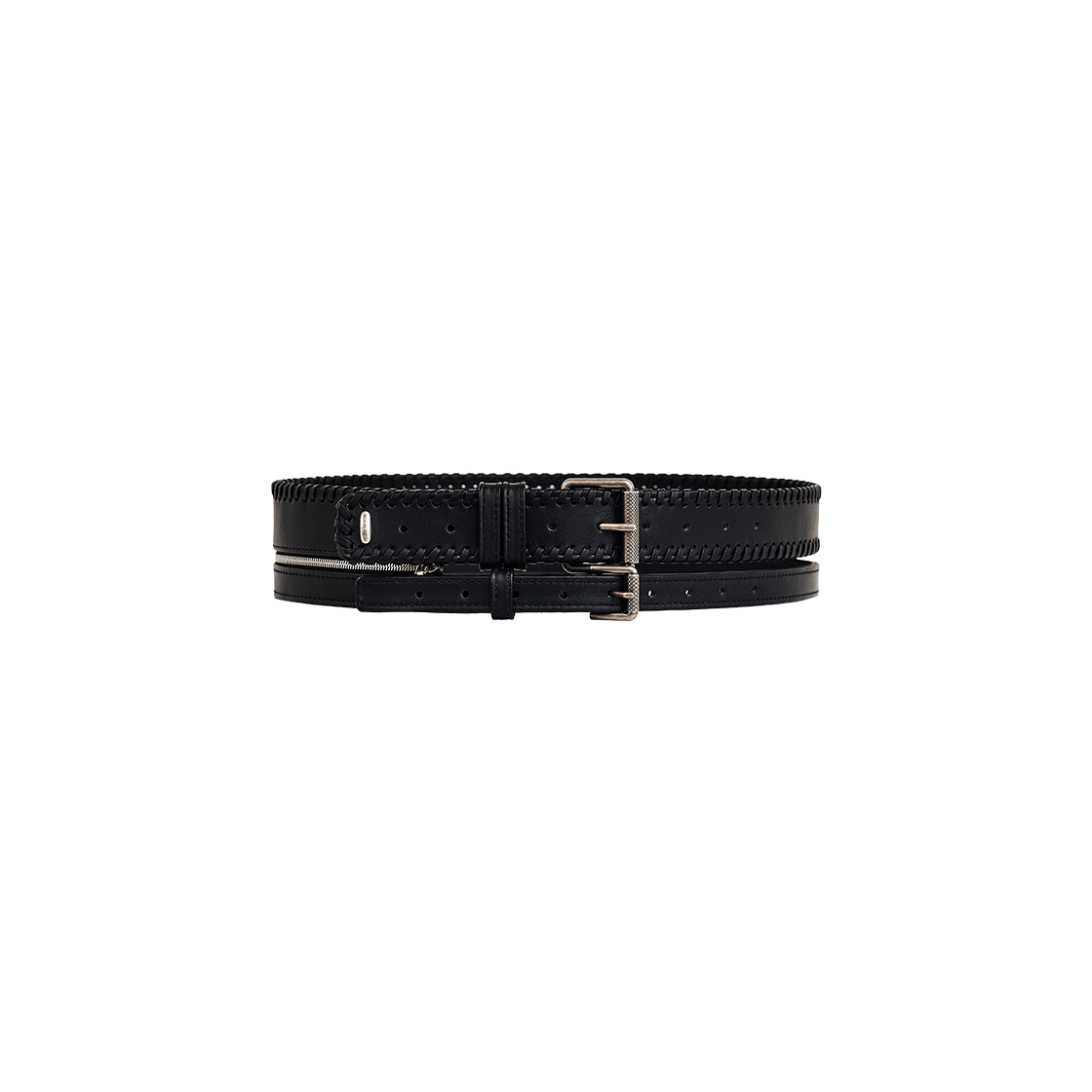 NT3BEFWAC003 NegativeThree Two-way Cow Leather Belt Black