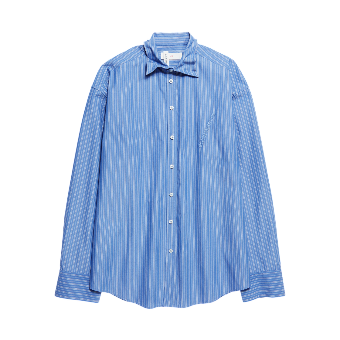 에이치앤엠 x 글렌 마틴스 와이어 보닝 포플린 셔츠 블루 스트라이프(H&M x Glenn Martens Wire Boning Poplin Shirt Blue Stripe)