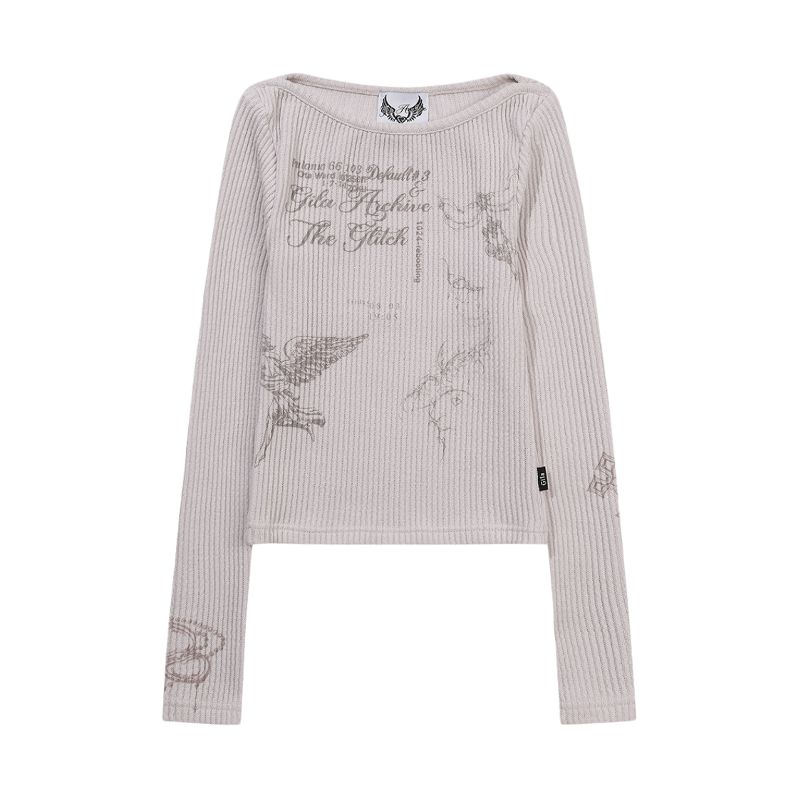 GL25WITP02PK Gila Archive Tattooed Graphic Knit Baby Pink