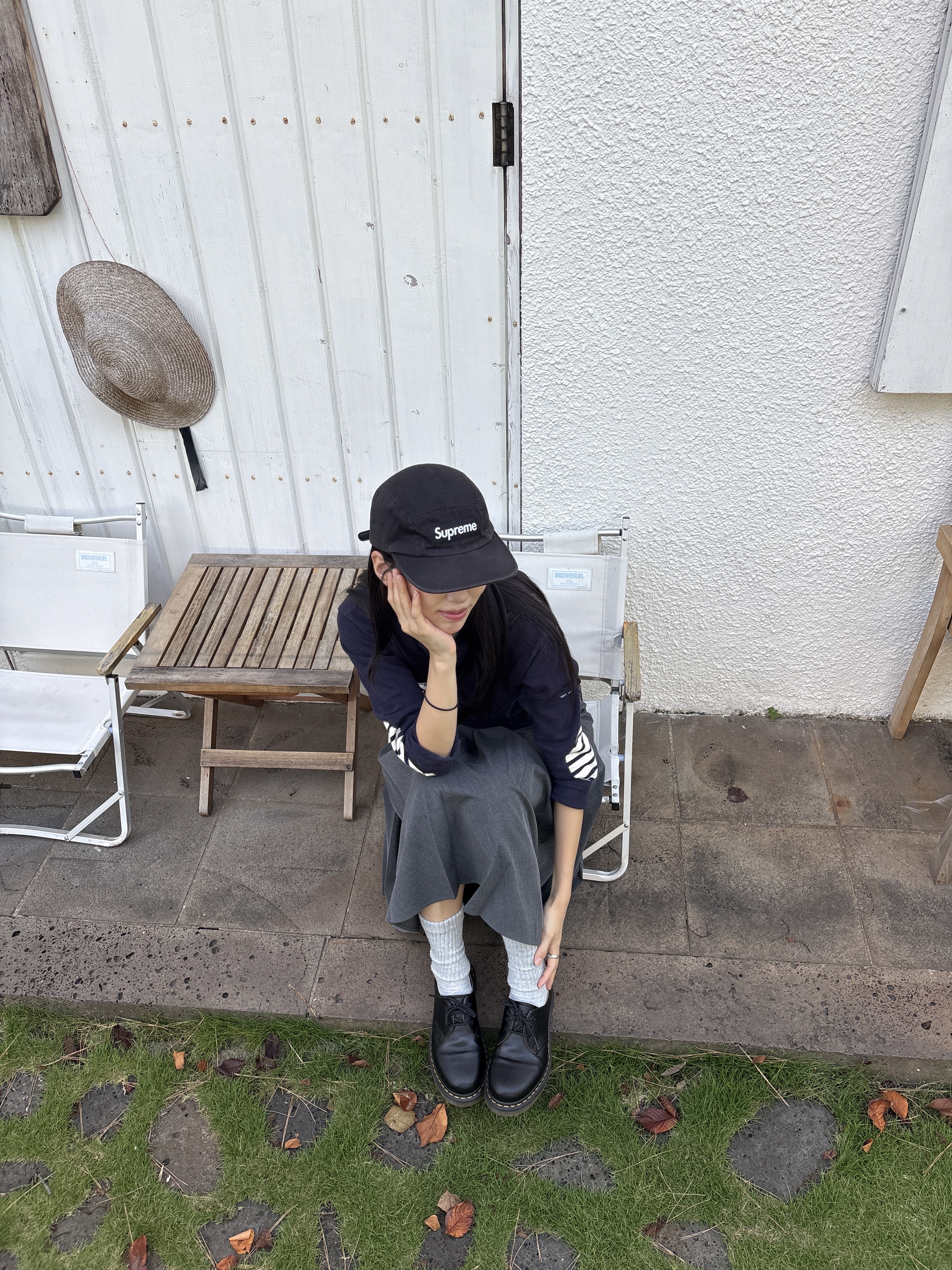 Dr. Martens 1461 Smooth Black, Supreme Washed Chino Twill Camp Cap Black ์ฐฉ์ฉ ์คํ์ผ - 3