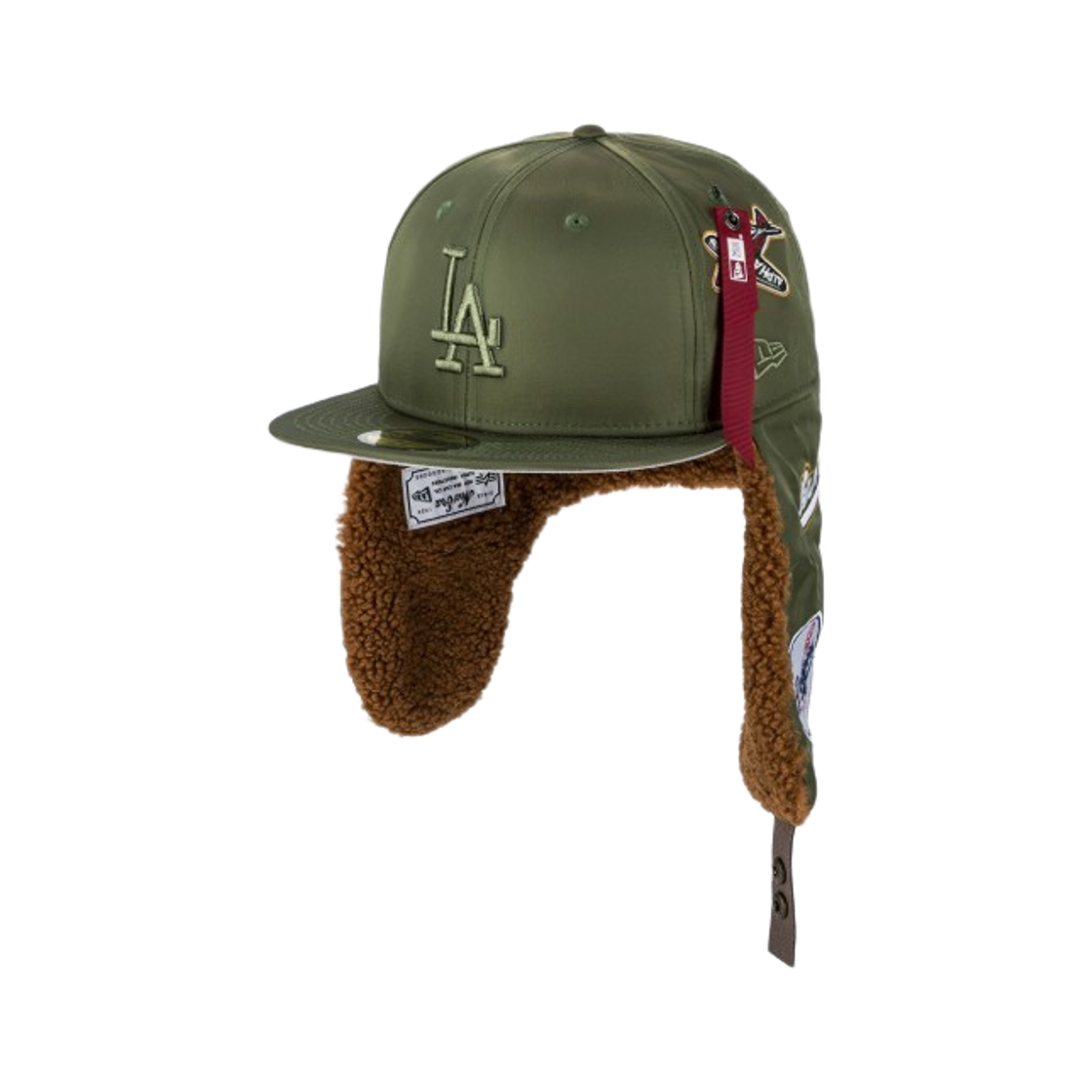 뉴에라 MLB x 알파 인더스트리 다저스 도그이어 피티드 캡 아미 그린