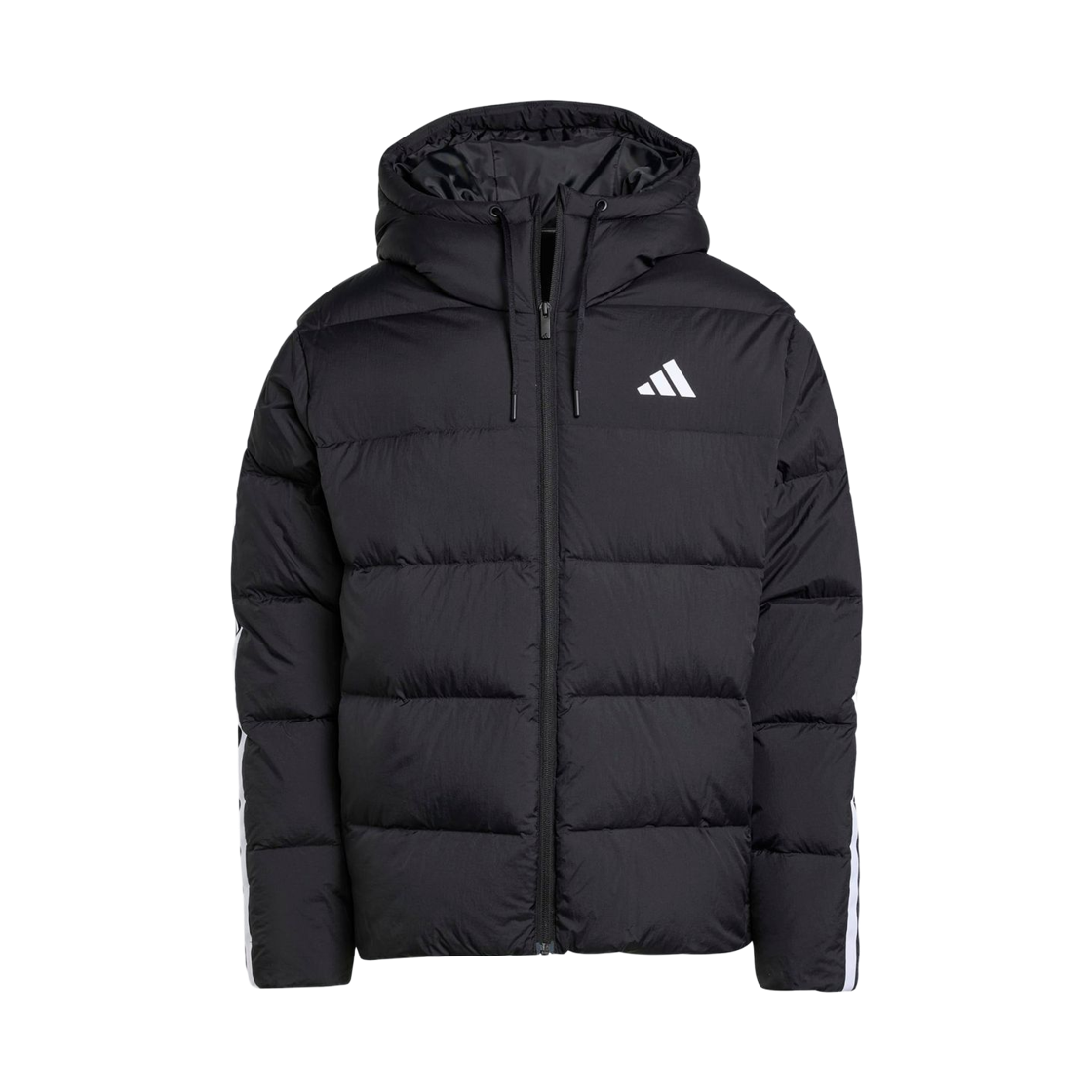 JM4165 Adidas Essentials Climawarm 3-Stripes Puffer Down Hooded Jacket Black - KR Sizing