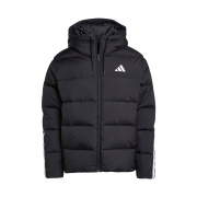 Adidas Essentials Climawarm 3-Stripes Puffer Down Hooded Jacket Black - KR Sizing