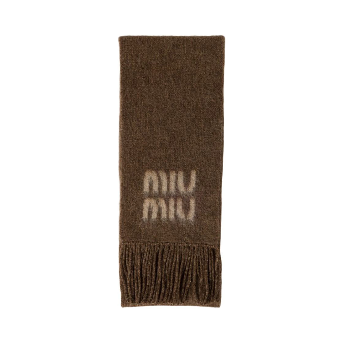 5FS062-2CQD-F0005 Miu Miu Wool Mohair Scarf Tobacco