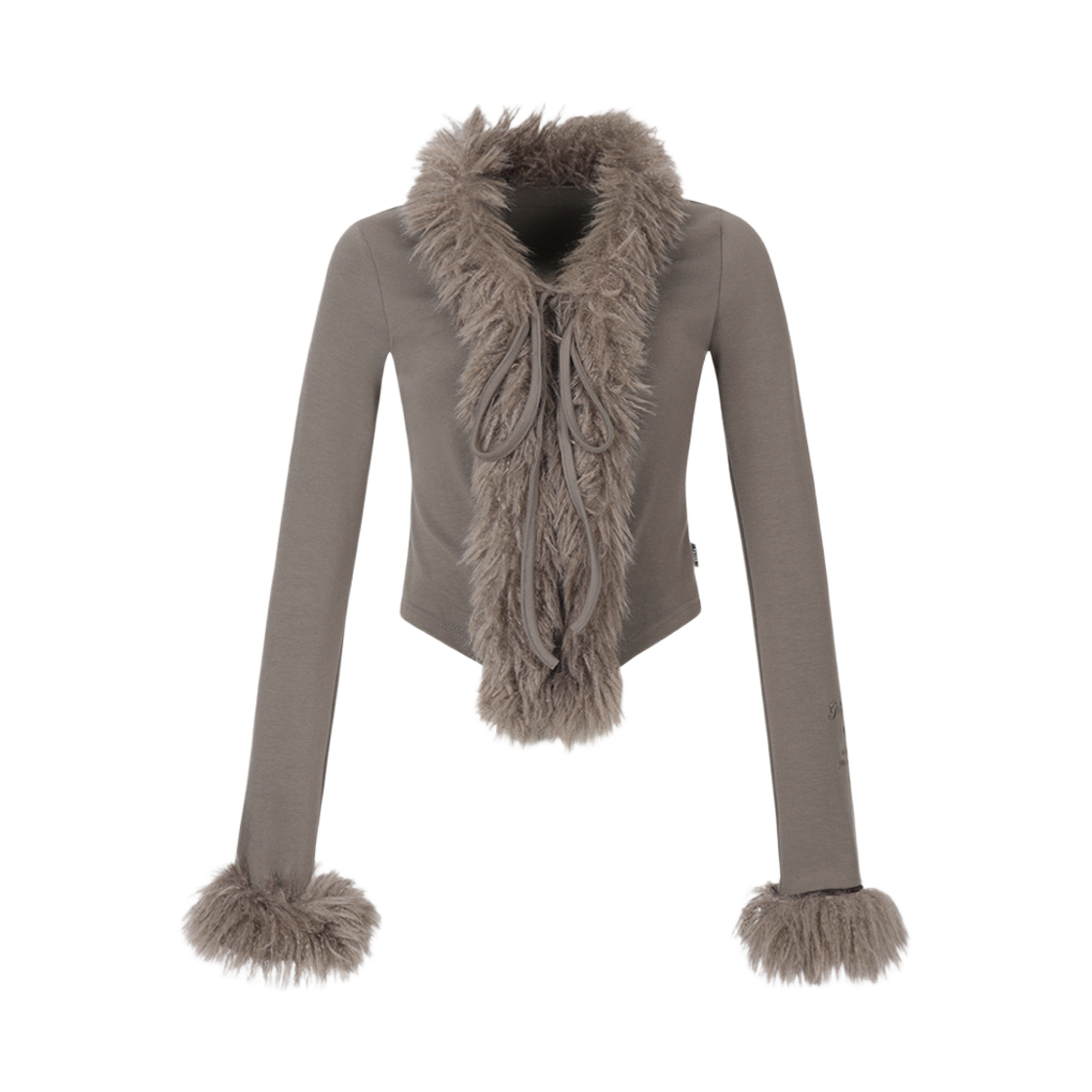 GL25WIJK03BE Gila Archive Fur Trimming Cardigan Beige