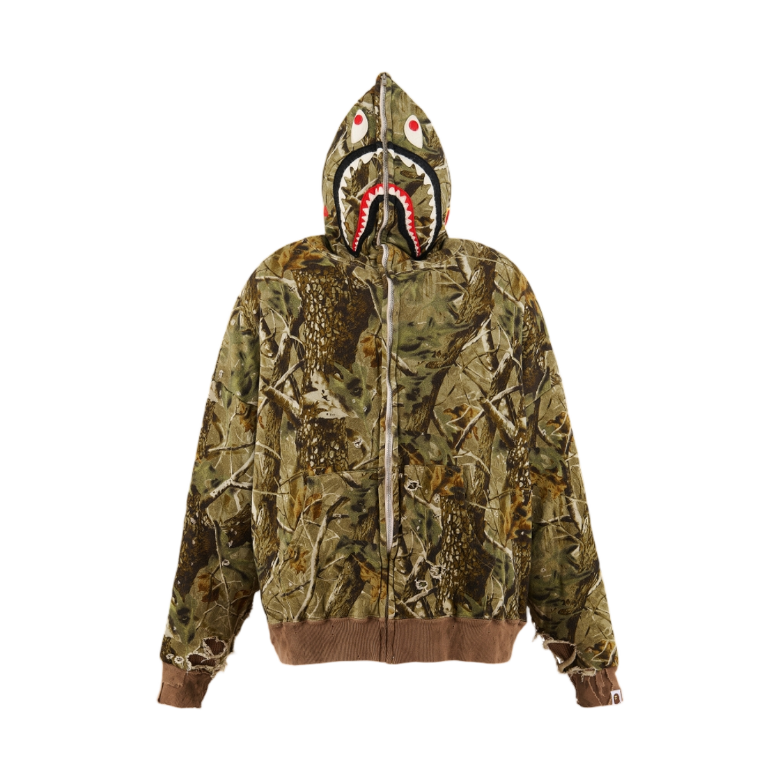 세인트 마이클 x 베이프 집 후드 샤크 카모 집 후드 카모 - 25AW