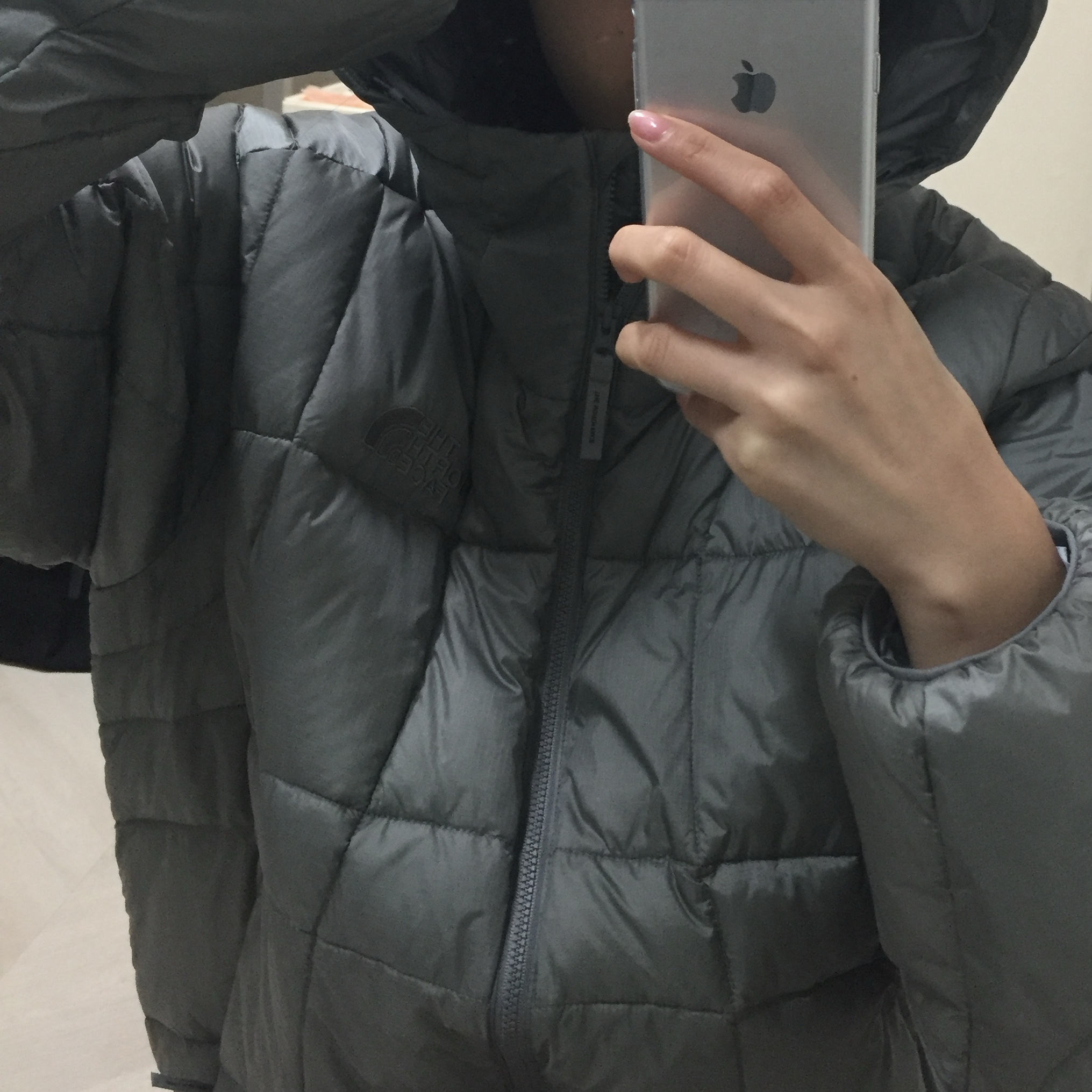 The North Face Wave LT On Jacket Gray 착용 스타일 - 1