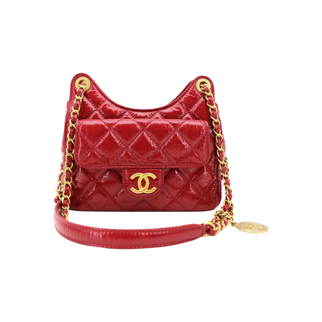 샤넬 포켓 체인 스몰 페이던트 호보백 AS4323(Chanel Pocket Chain Small Patent Hobo Bag AS4323)