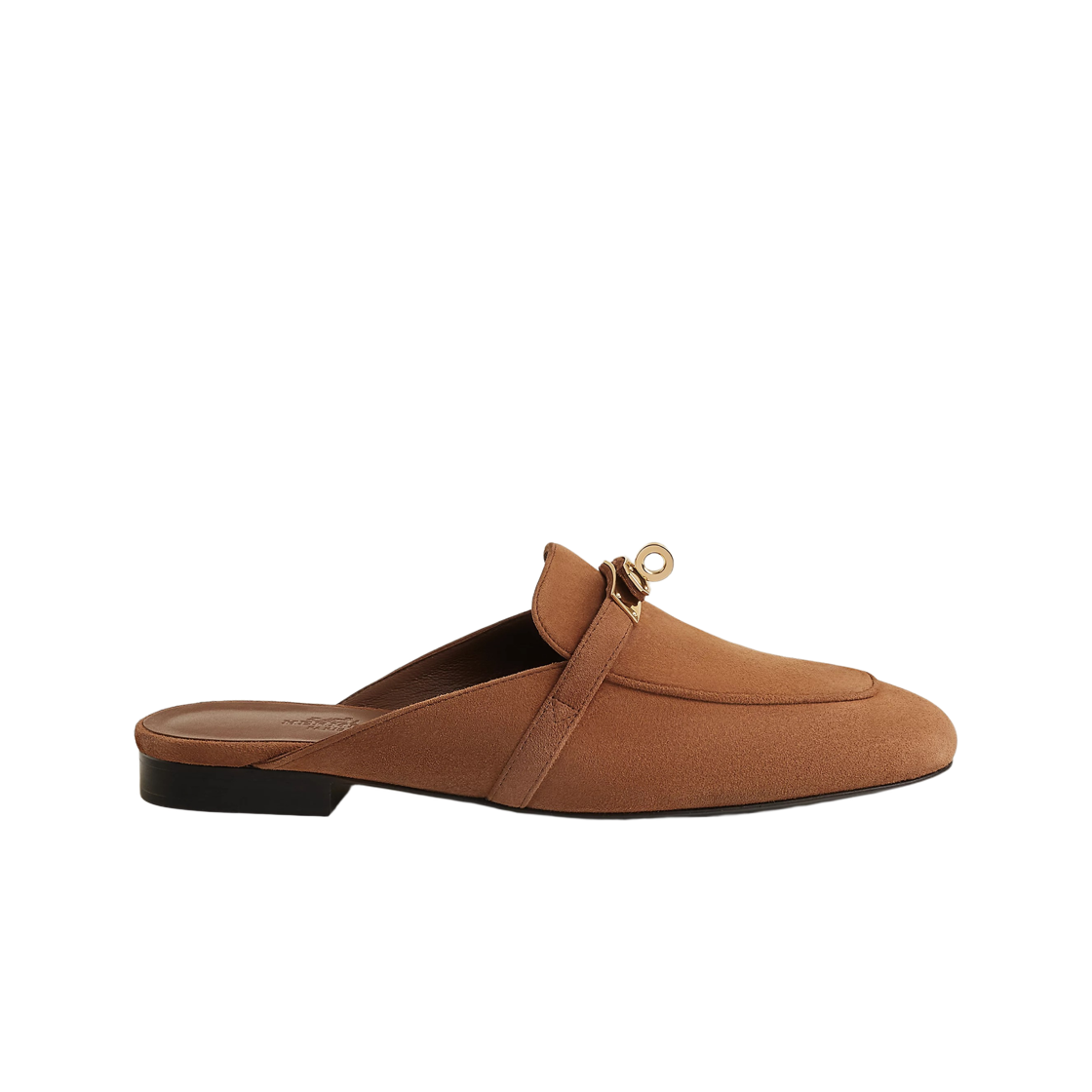 H241066ZWT (W) Hermes Oz Mule Suede Goatskin & Permabrass Brun Amourette