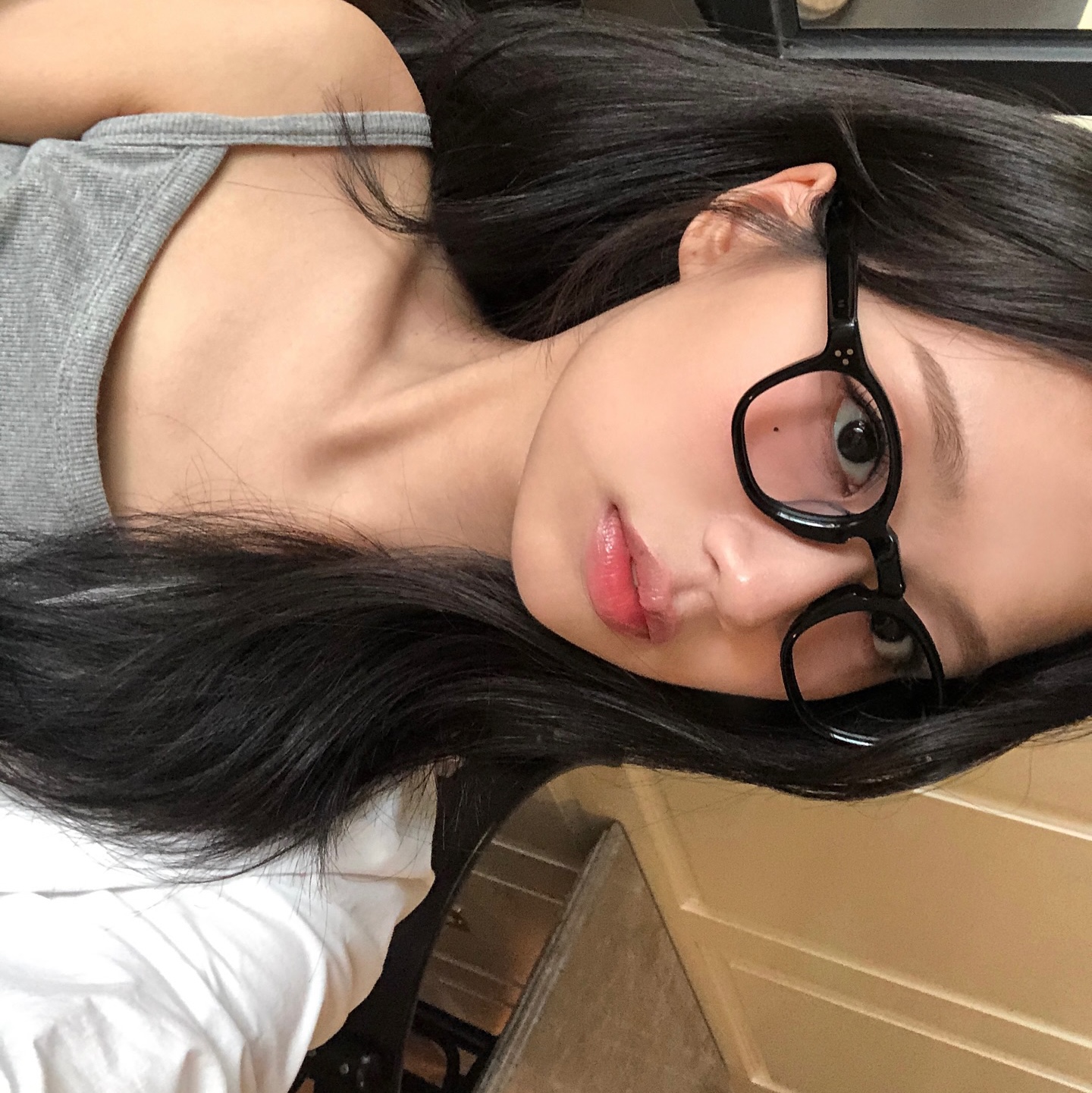 lash Lunettes 01 Black 착용 스타일 - 1