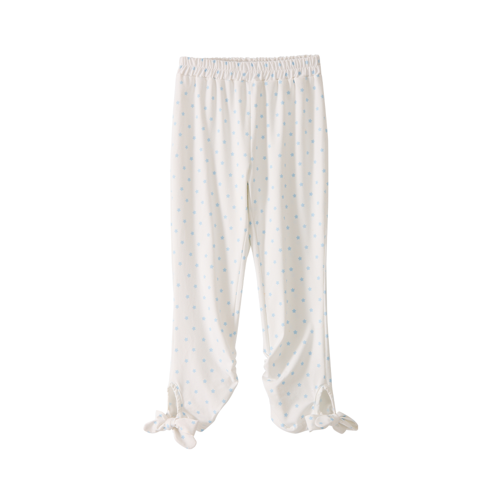 25FWPT100 YOUTHBATH Ribbon-Tie Cropped Leggings_Star White