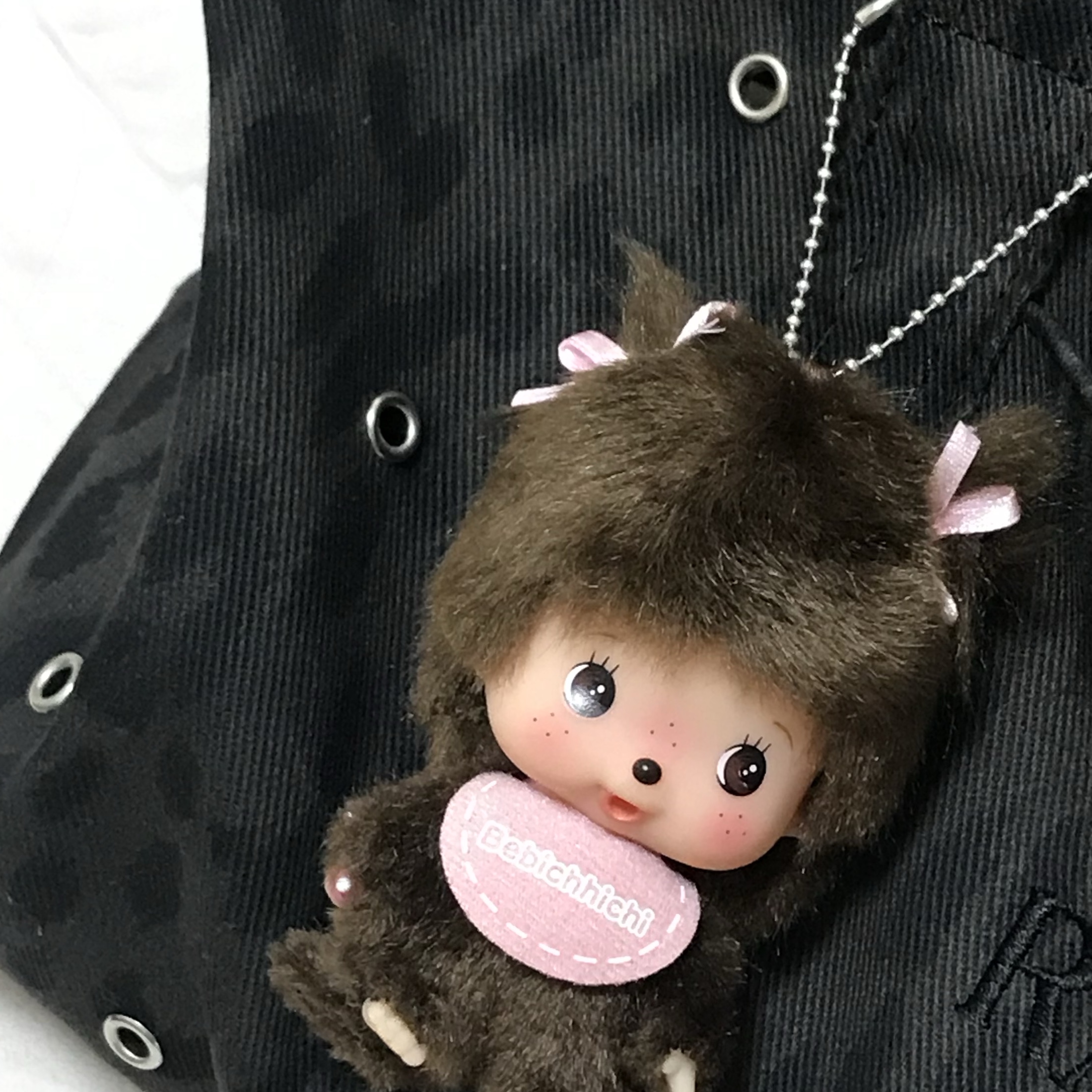 Monchhichi big Head Bebichhichi SS Keychain Girl 착용 스타일 - 1