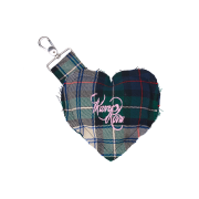 Rave Review Women Grace Heat Shaped Soft Key Chain With Embroidery Tartan Pink - 25FW