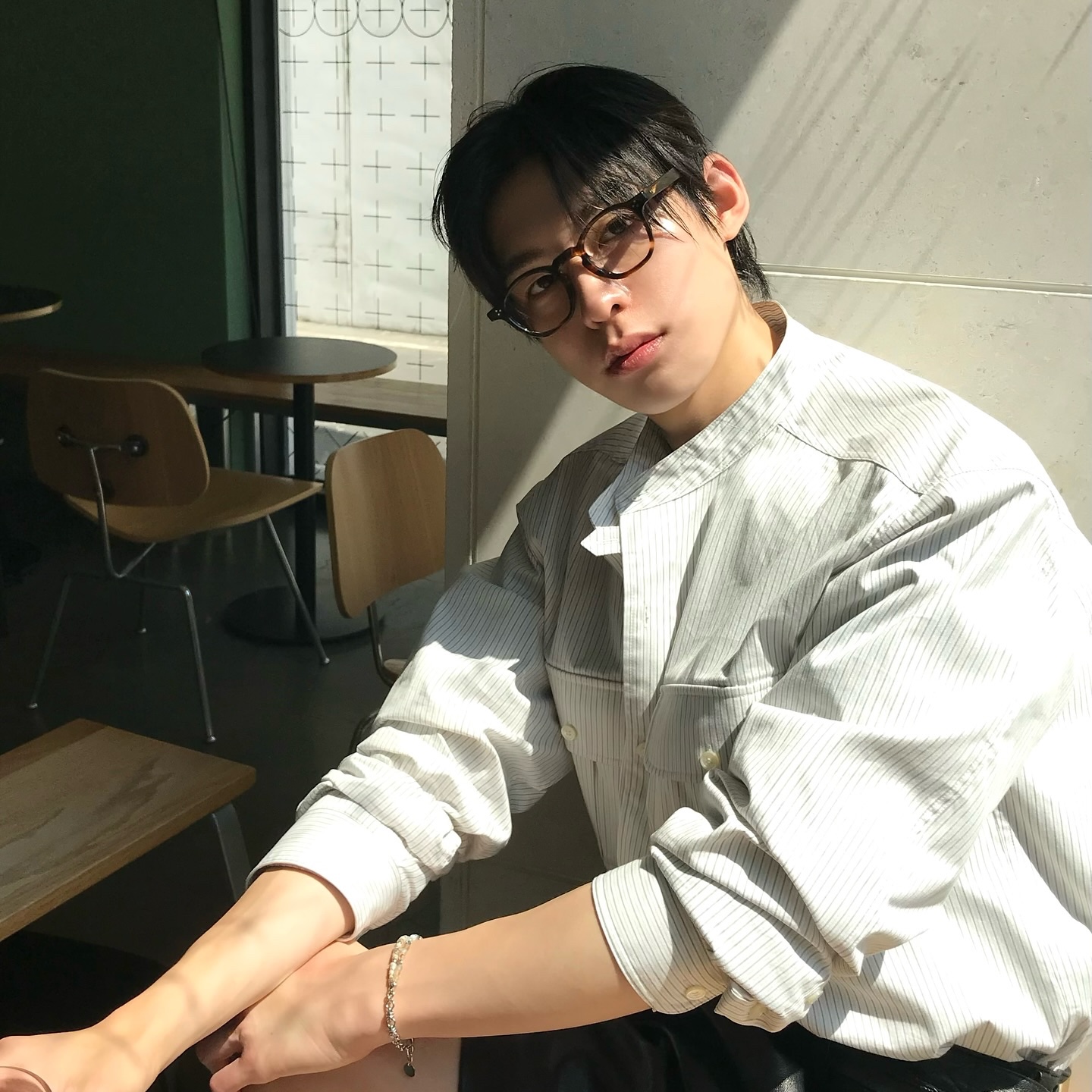 lash Lunettes 01 Havana 착용 스타일 - 1