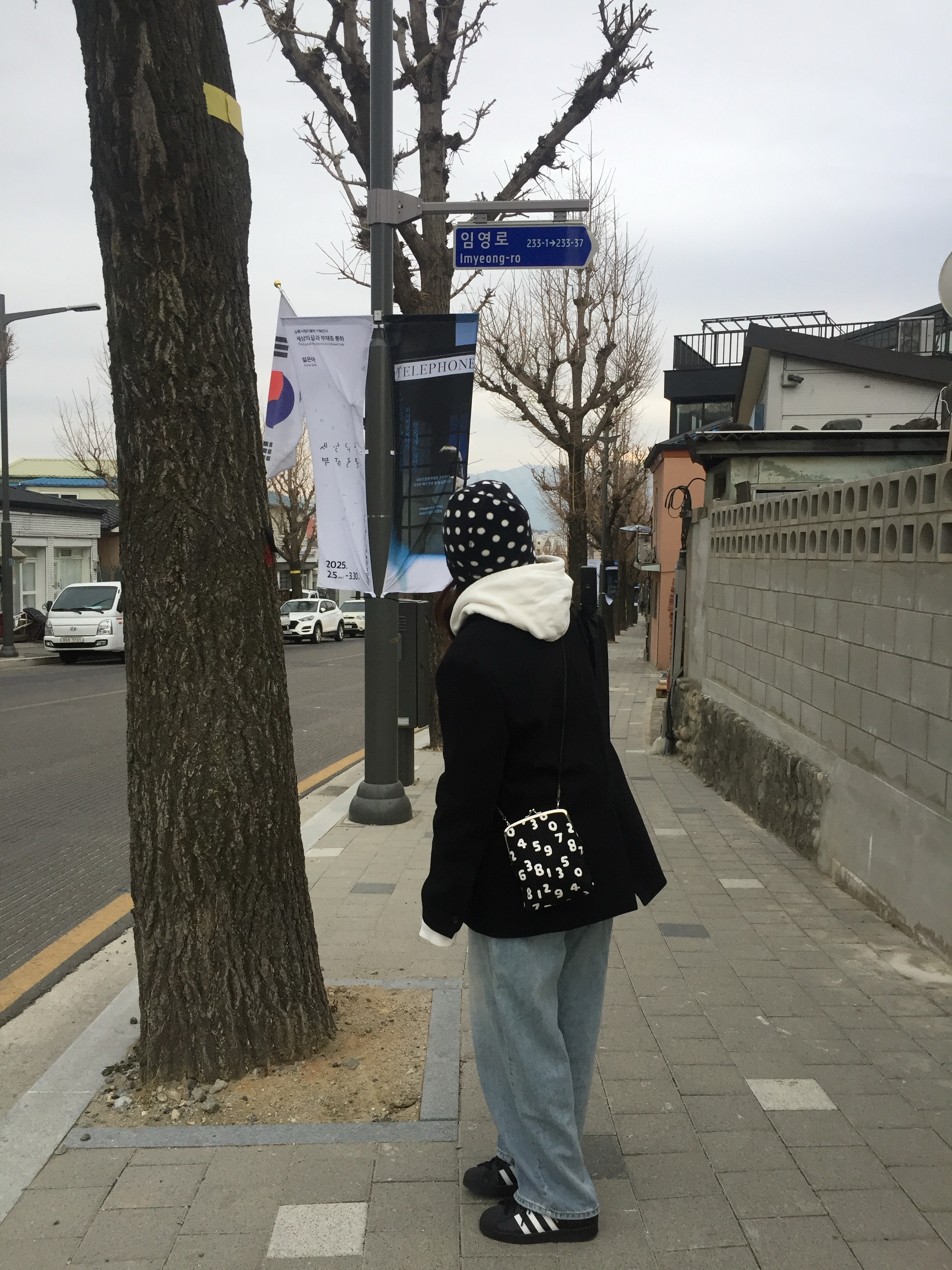 Sou Sou Canvas Soft Gamaguchi Bag Large Black (with 110cm Black Leather Strap), Stussy Sherpa Reversible Jacket Black 착용 스타일 - 2