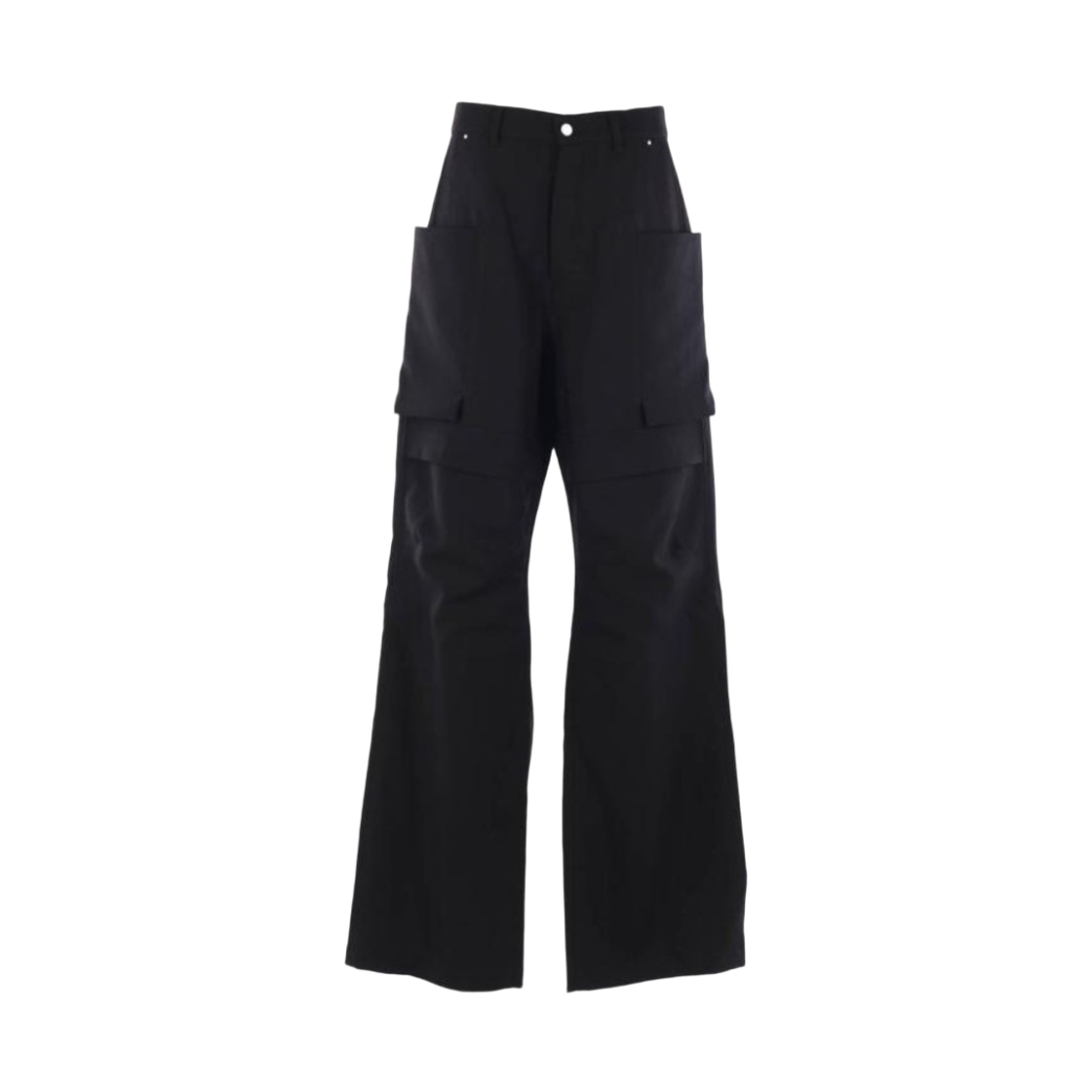 RU02E1346-WGP-09 Rick Owens Concordians Stefan Cargo Pants in Grain De Poudre Black
