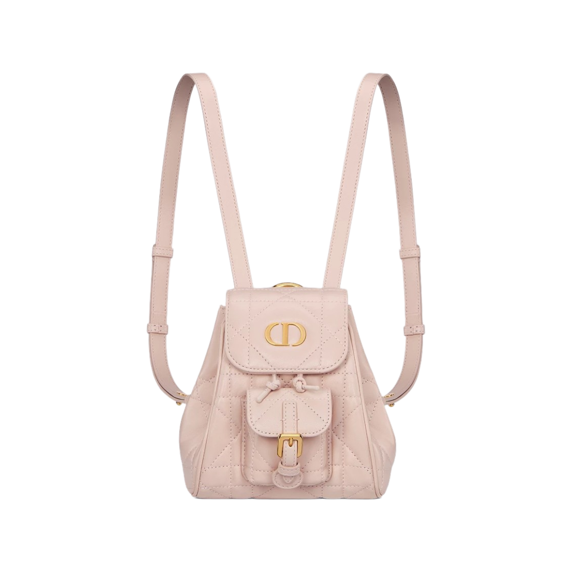 S5237UNOZ-M413 Dior Caro Nano Backpack in Macrocannage Lambskin Powder Pink
