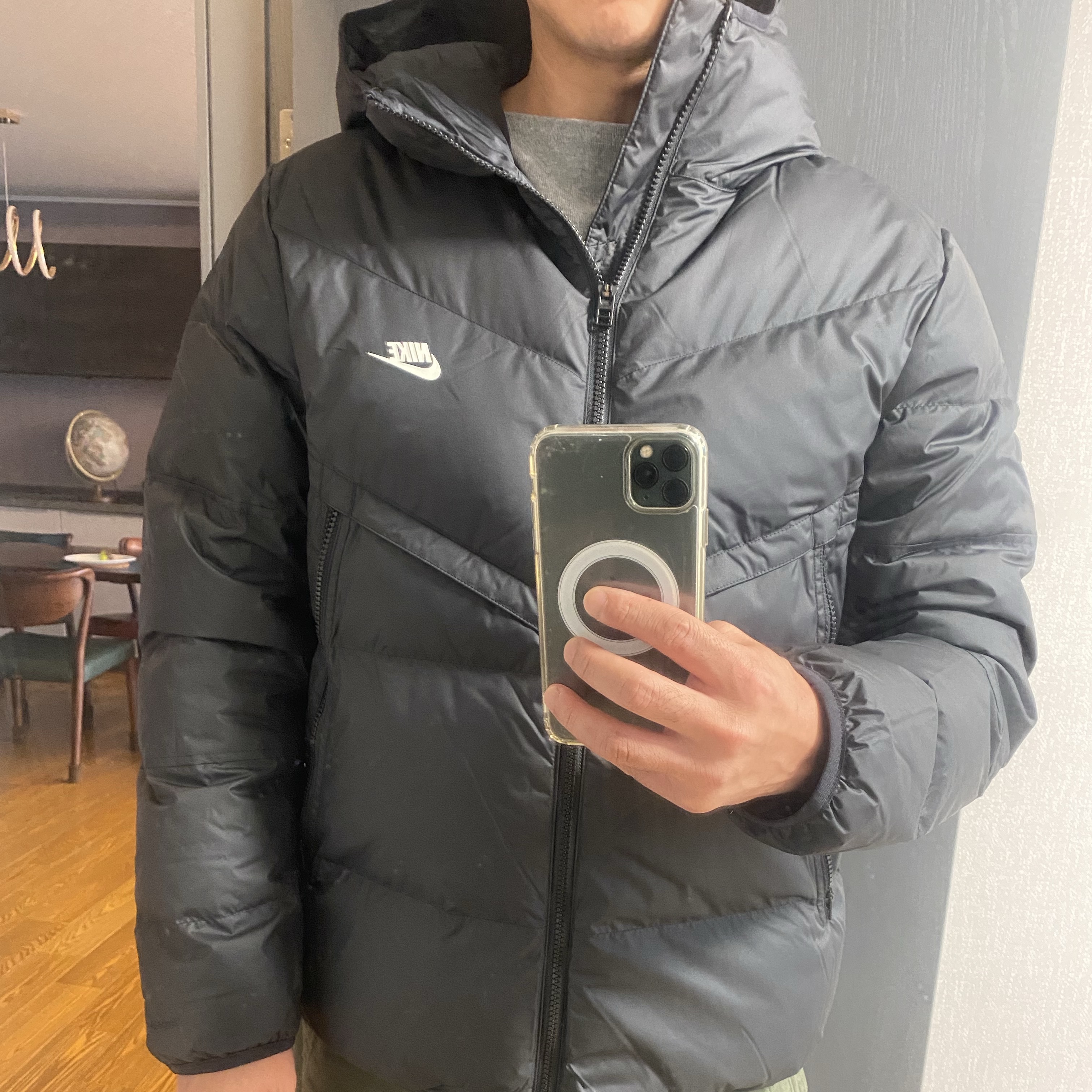 Nike NSW Storm-Fit Windrunner Hoodie Jacket Black 착용 스타일