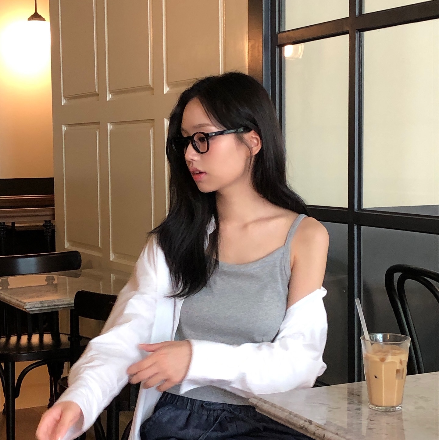 lash Lunettes 01 Black 착용 스타일 - 3