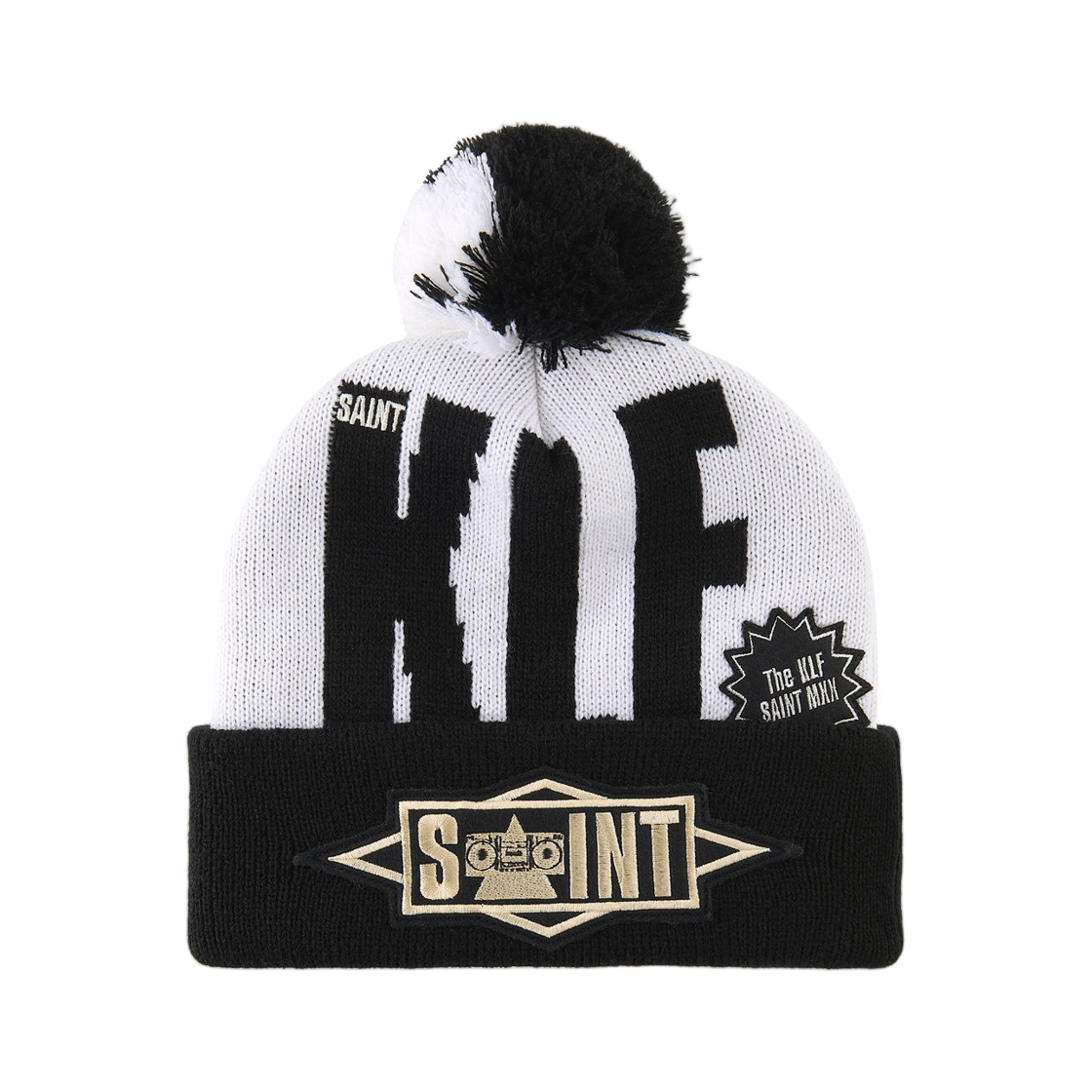 HR1-0000-C13 Saint Mxxxxxx x The KLF White Knit Cap Black White - 25AW