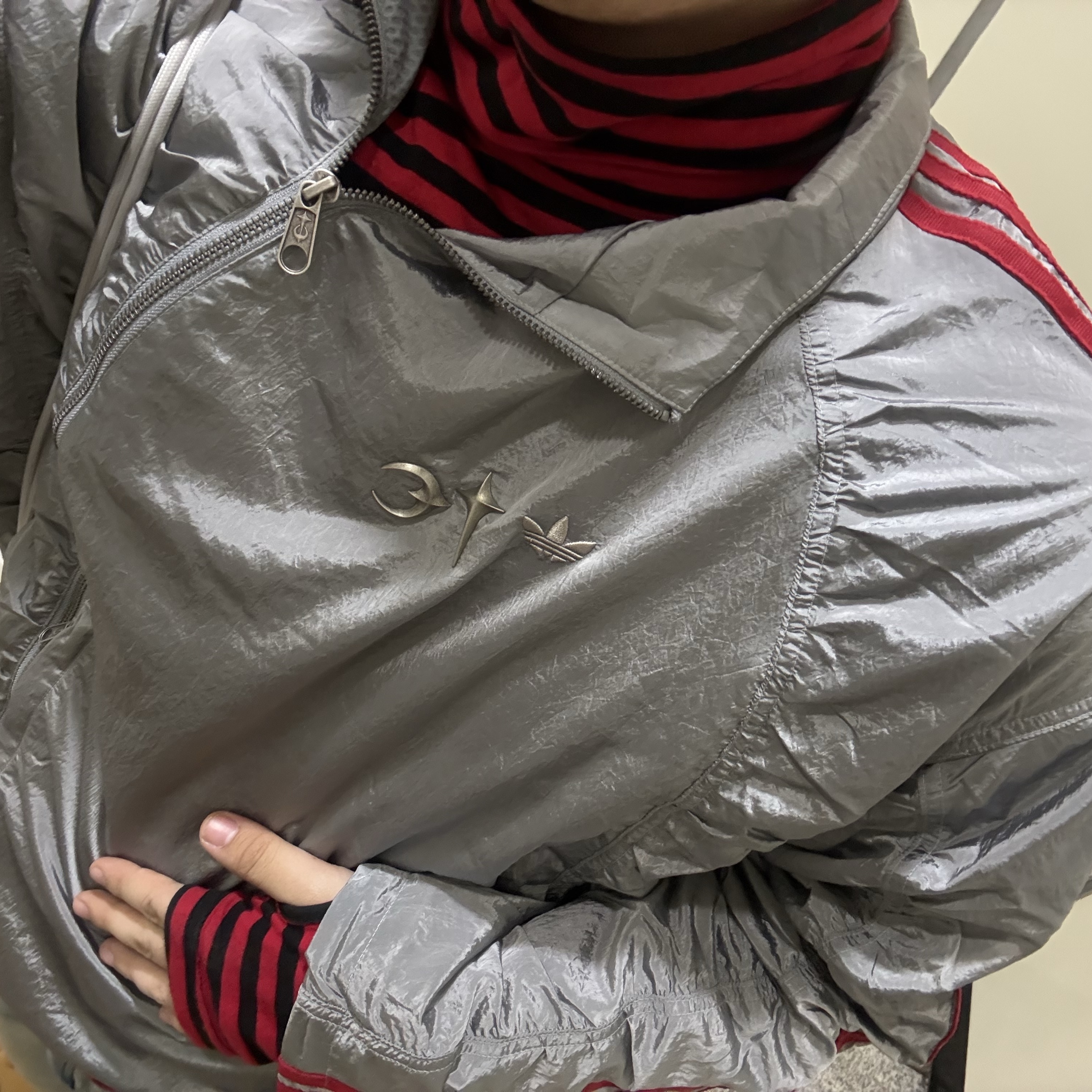 Adidas x Thug Club Woven Track Top Light Onix Silver Metallic - KR Sizing 착용 스타일 - 1