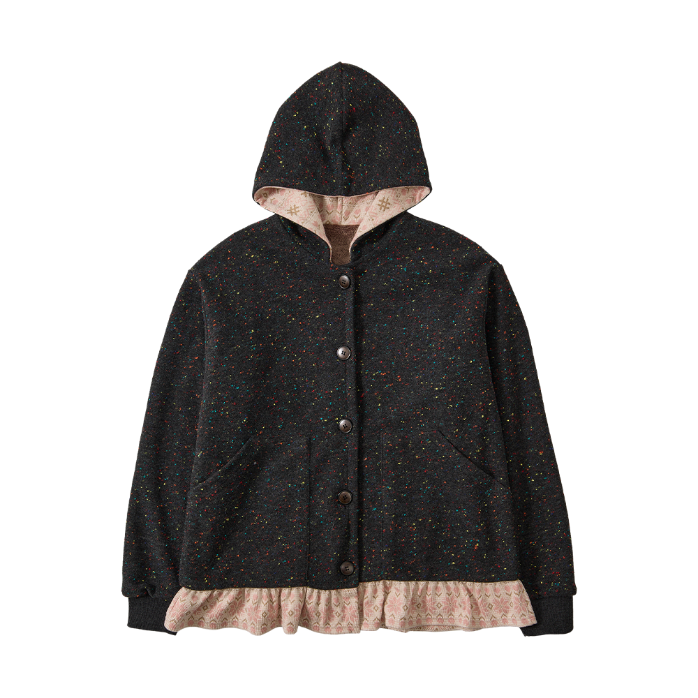 유쓰배쓰 버튼업 후디드 점퍼_차콜(YOUTHBATH Button-Up Hooded Jumper_Charcoal)