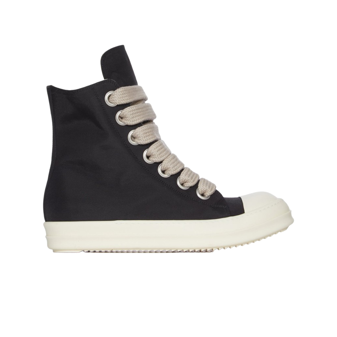 DU02E7818NCVW2-911 Rick Owens Drkshdw Concordians Jumbolace Sneakers in Nylon Canvas Black Milk