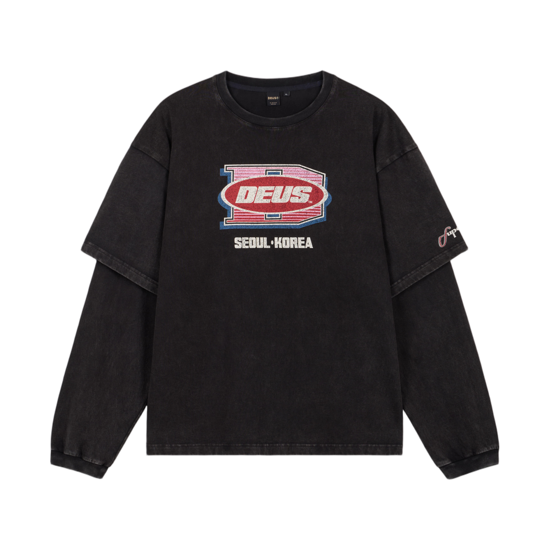 데우스 엑스 마키나 레이어드 롱슬리브 티셔츠 차콜(Deus Ex Machina Layered L/S T-Shirt Charcoal)