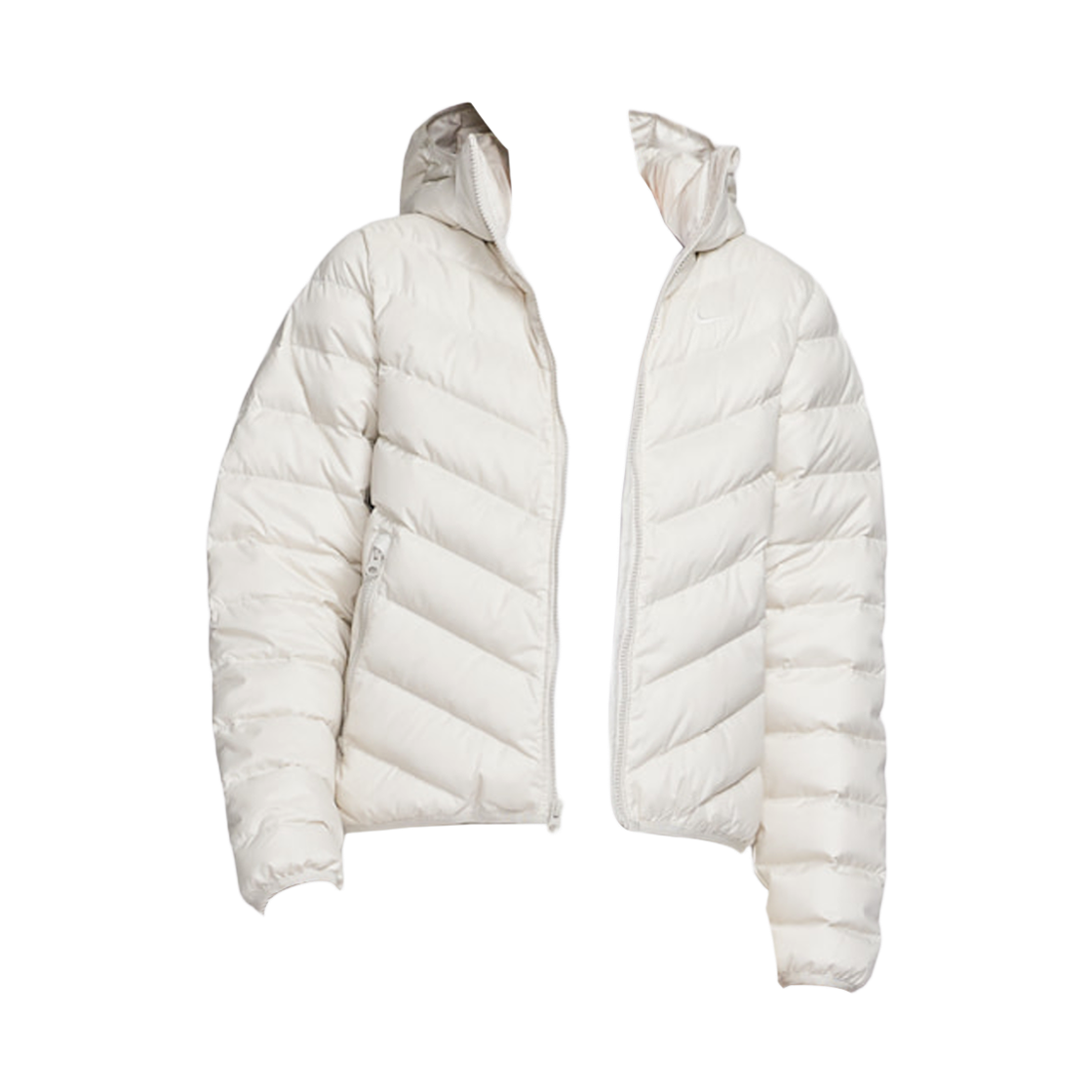 HV5106-072 (W) Nike NSW Wind Puffer Therma-Fit Hooded Padded Light Bone Sail