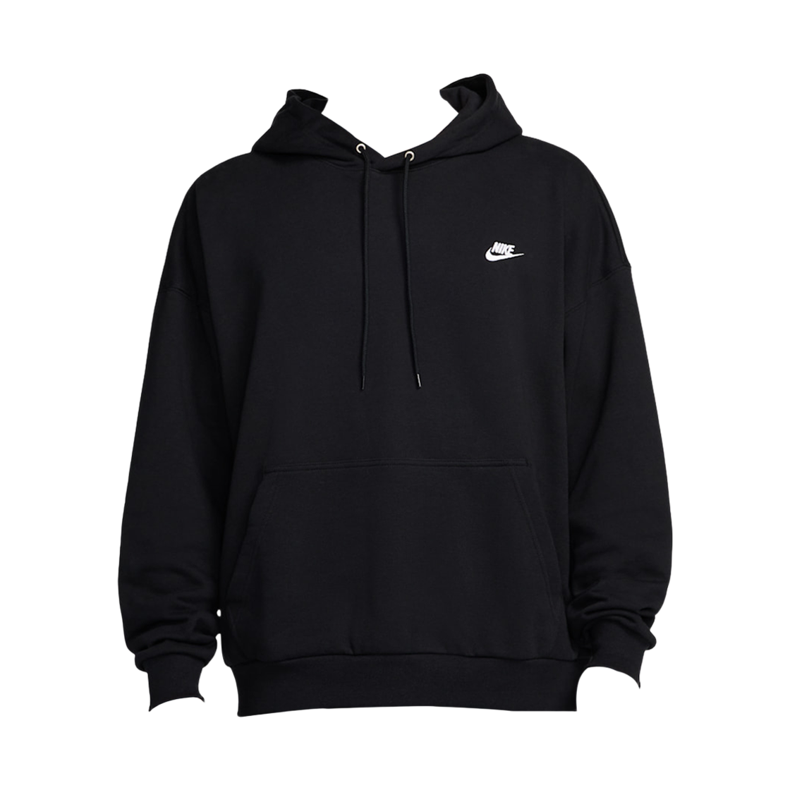 HJ1816-010 Nike Club Fleece Oversized French Terry Pullover Hoodie Black White - US/EU