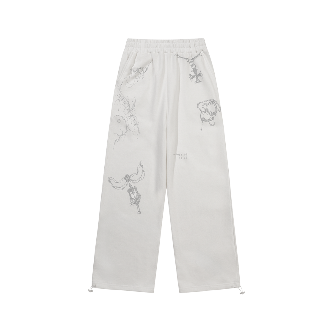 GL25WIBT01WH Gila Archive Tattooed Graphic Sweatpants White