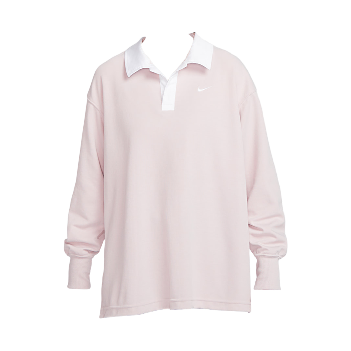 FB8721-019 (W) Nike NSW Essential Oversized Long Sleeve Polo Platinum Violet White - Asia
