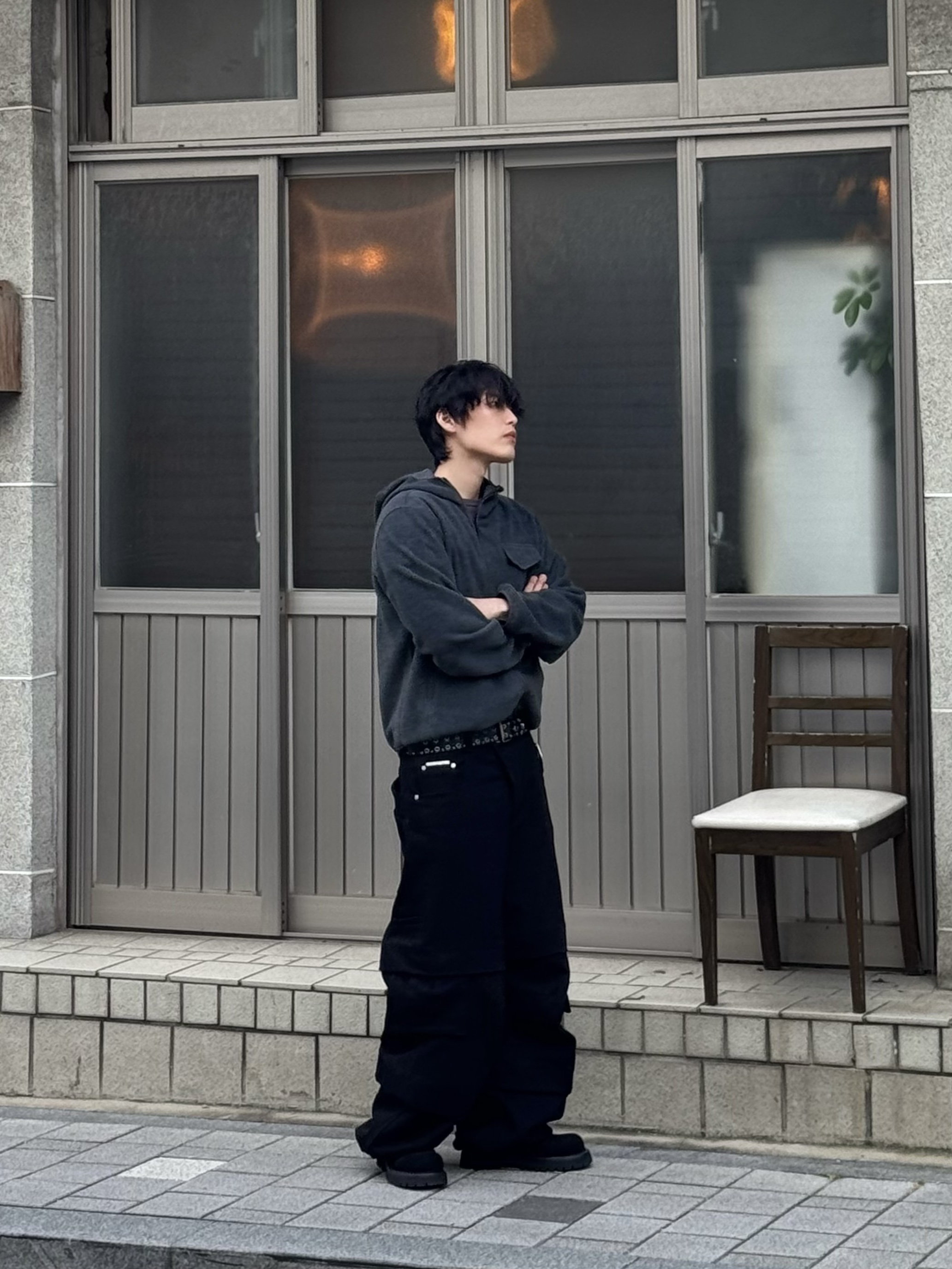 Kamien Titan Baggy Pants Black 착용 스타일 - 1