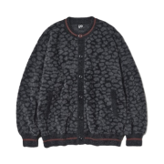 GU x Undercover Shaggy Crewneck Cardigan Black