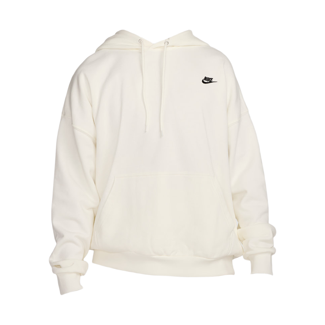 HJ1817-133 Nike Club Fleece Oversized French Terry Pullover Hoodie Sail Black - Asia