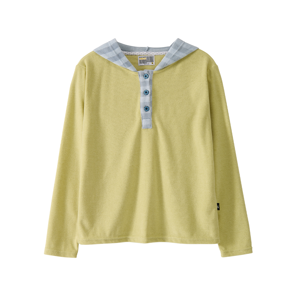 유쓰배쓰 후디드 헨리티_라임(YOUTHBATH Hooded Henley Tee_Lime)