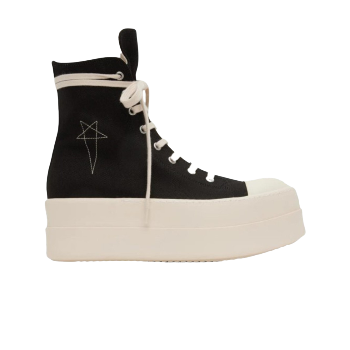 릭 오웬스 다크쉐도우 브러쉬드 코튼 콘코디언 더블 범퍼 스니커즈 블랙 펄(Rick Owens Drkshdw Concordians Double Bumper Sneakers in Brushed Cotton Black Pearl)