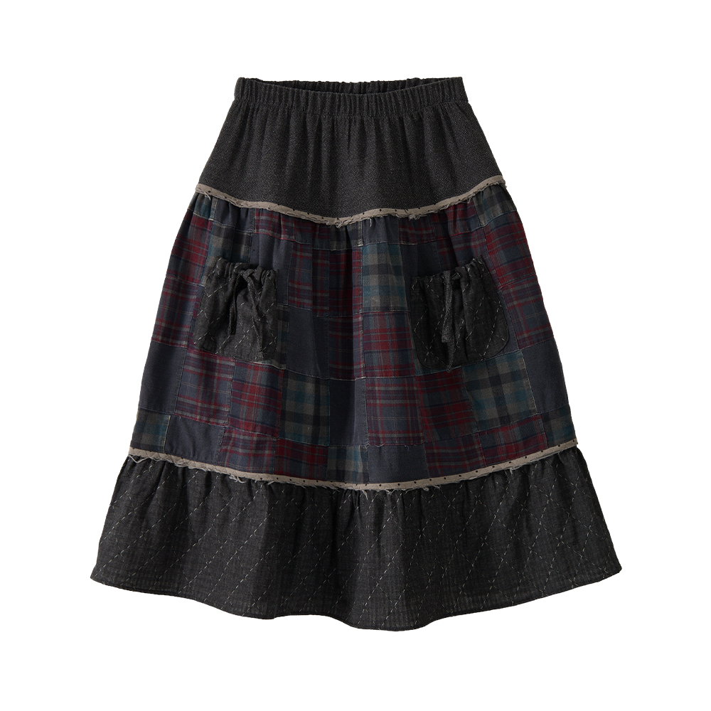 유쓰배쓰 워시드 패치워크 스커트(YOUTHBATH Washed Patchwork Skirt)