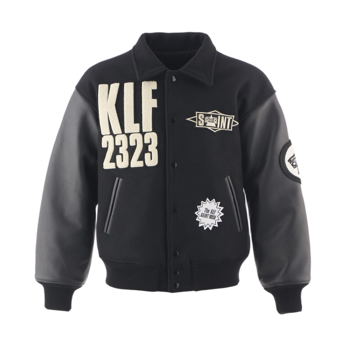- Saint Mxxxxxx x The KLF Varsity Jacket Black - 25AW