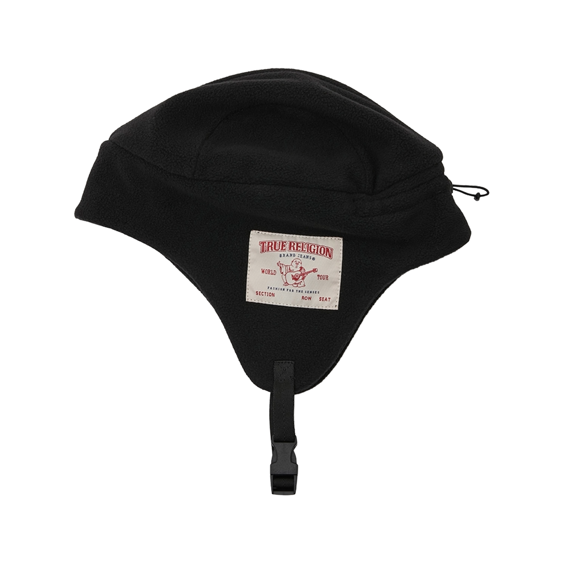 TRA4ACU502BBK True Religion OG Logo Fleece Earflap Cap_Black