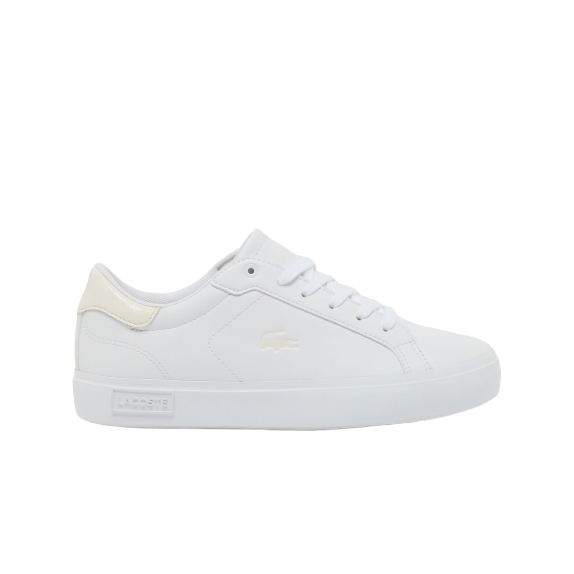 (키즈) 라코스테 파워코트 스니커즈 화이트 오프 화이트((Kids) Lacoste Powercourt Sneakers White Off White)