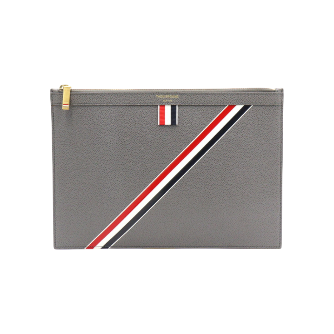 ITRN3T6MP29K Thom Browne Gray Striped Men's Clutch Bag