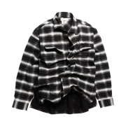 H&M x Glenn Martens Foiled Flannel Overshirt Black Check