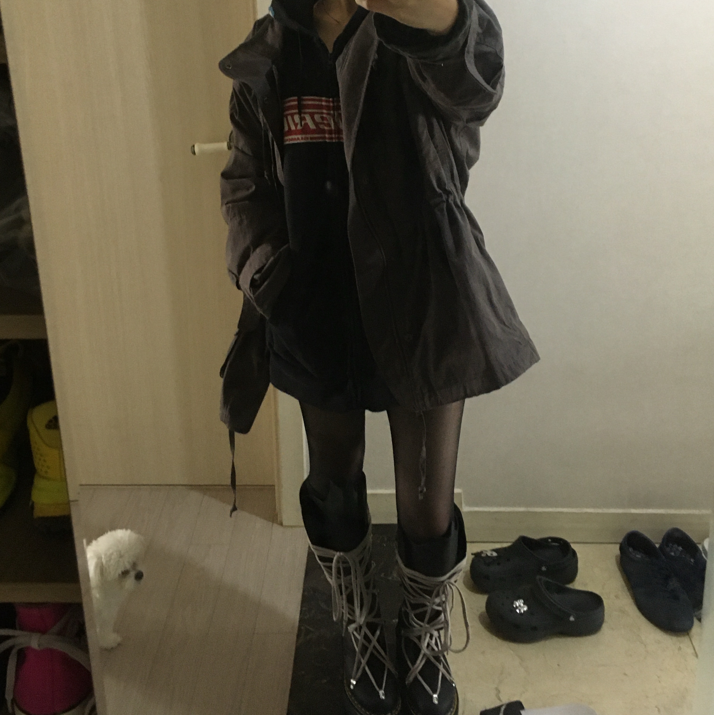 Dr. Martens x Rick Owens 1B60 Quad Sole Pentalace Boots Black 착용 스타일 - 3