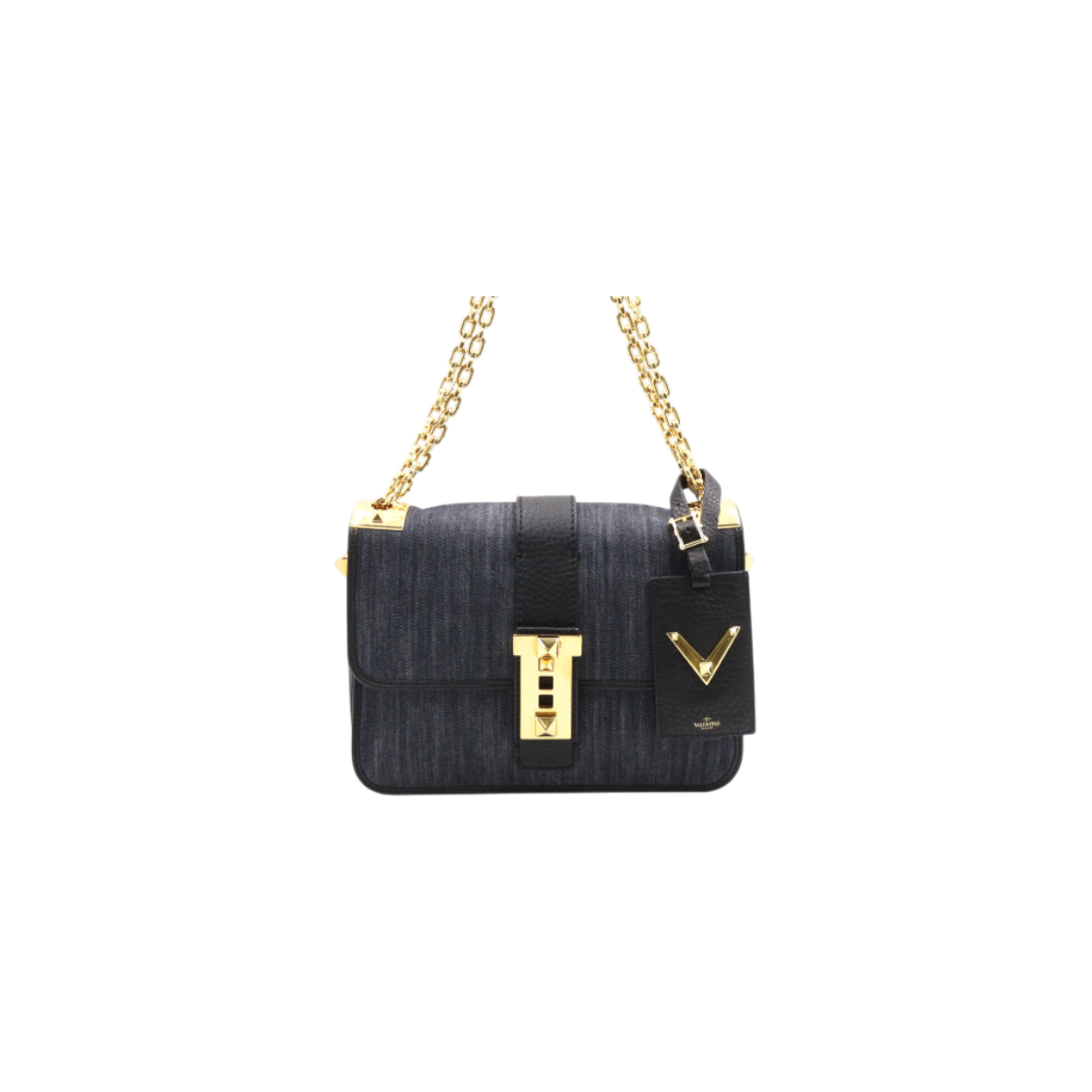 발렌티노 KW2B0974 락스터드 데님 체인 숄더백 겸 크로스백 aa49293(Valentino Rockstud Denim Chain Shoulder and Crossbody Bag)