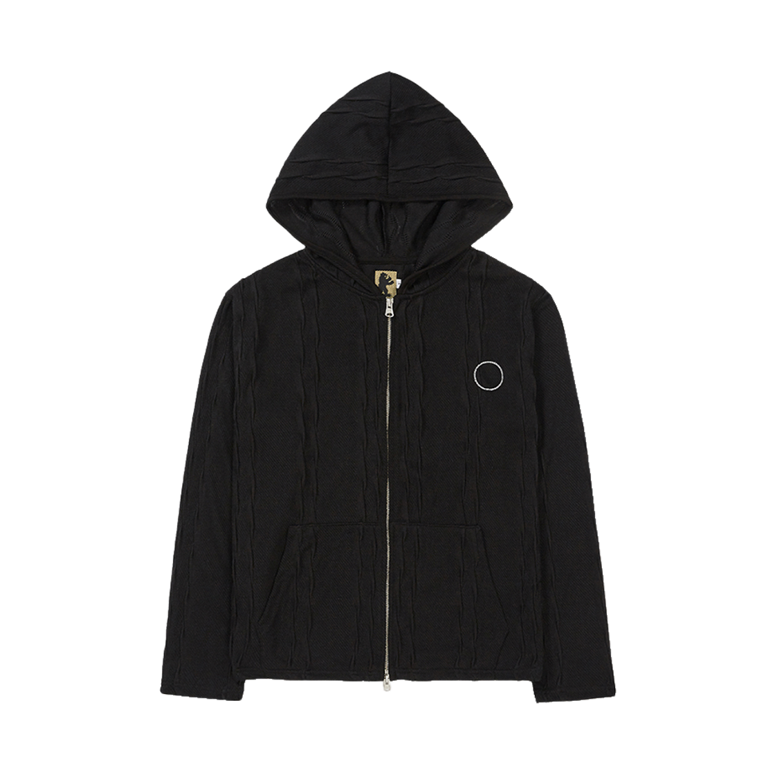 사일런트실러블 플리츠 후디드 집업 블랙(SILENTSYLLABLE Pleats Hooded Zip-Up Black)