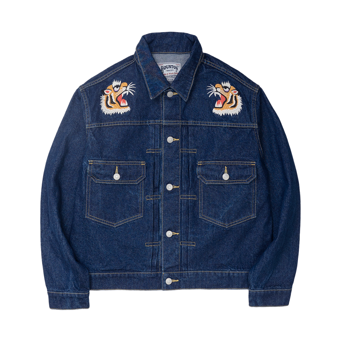 51566IOW Houston Japan Denim Embroidery Tracker Jacket Indigo One Wash 51566